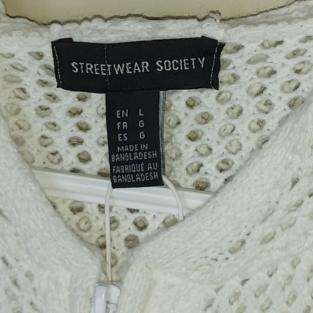 💢SOLD💢Streetwear Society Open Knit Zipped up Hoodie - Picture 5 of 13